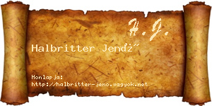Halbritter Jenő névjegykártya