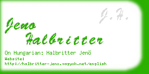jeno halbritter business card